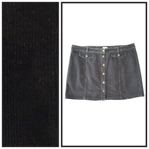 SO Black Corduroy Button Front Mini Skirt Size 22W